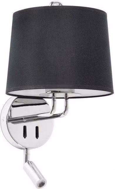 Netlighting Montreal Wall Lamp with Reading Light in Chrome and Black Shade – 4