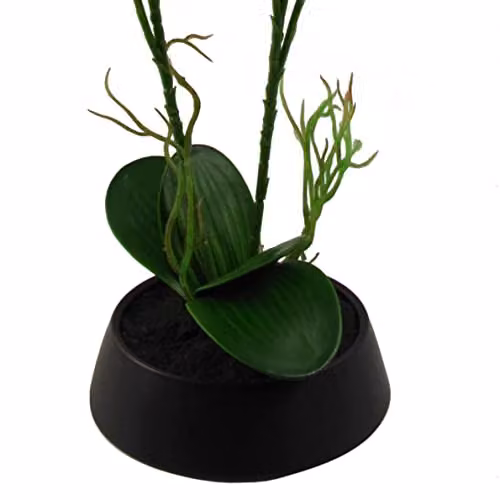 Leaf Pink and Yellow Artificial Orchid in a Ceramic Planter, Height: 43 cm – 3