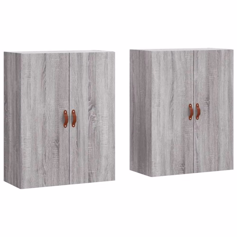 Berkfield Home Wall Mounted Cabinets, 2 Piece, Grey Sonoma, W: 69.5 cm, D: 34 cm, H: 90 cm – 3