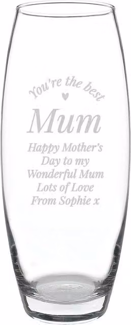 Personalised Memento Company You Are The Best Personalised Bullet Vase in Clear Glass