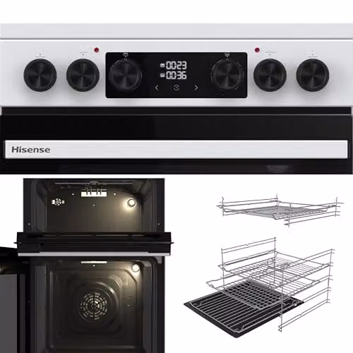 Hisense HDCEC5C10W Freestanding Ceramic Electric Cooker in White with Double Oven and Air Fry Mode, Energy Class A – 4