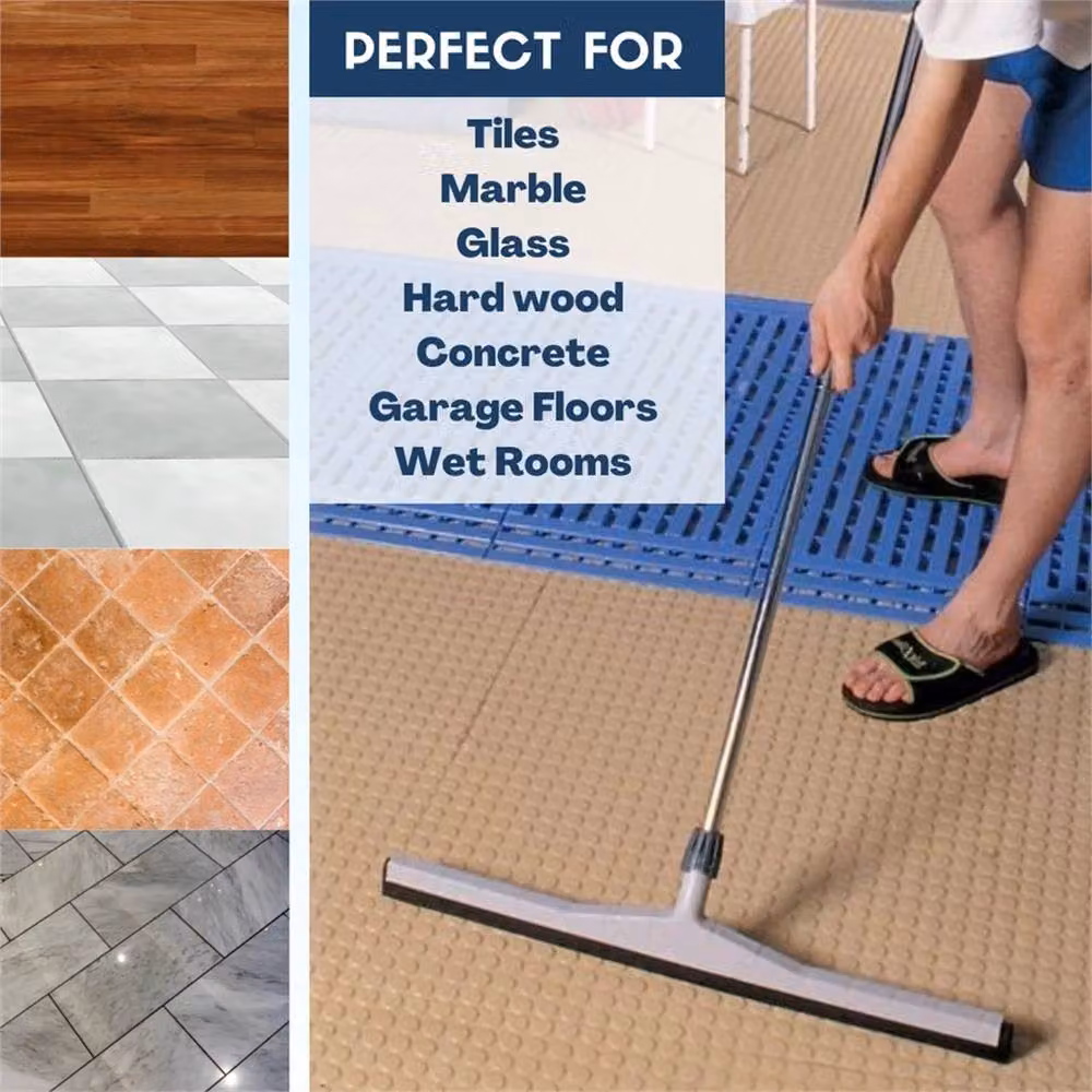 Nordara Heavy Duty Industrial Floor Squeegee with 75 cm Aluminium Pole in Silver – 3