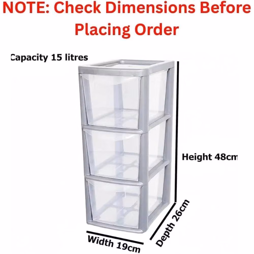 Nordara 3 Tier Silver Plastic Compact Vertical A5 Storage Organiser – 2