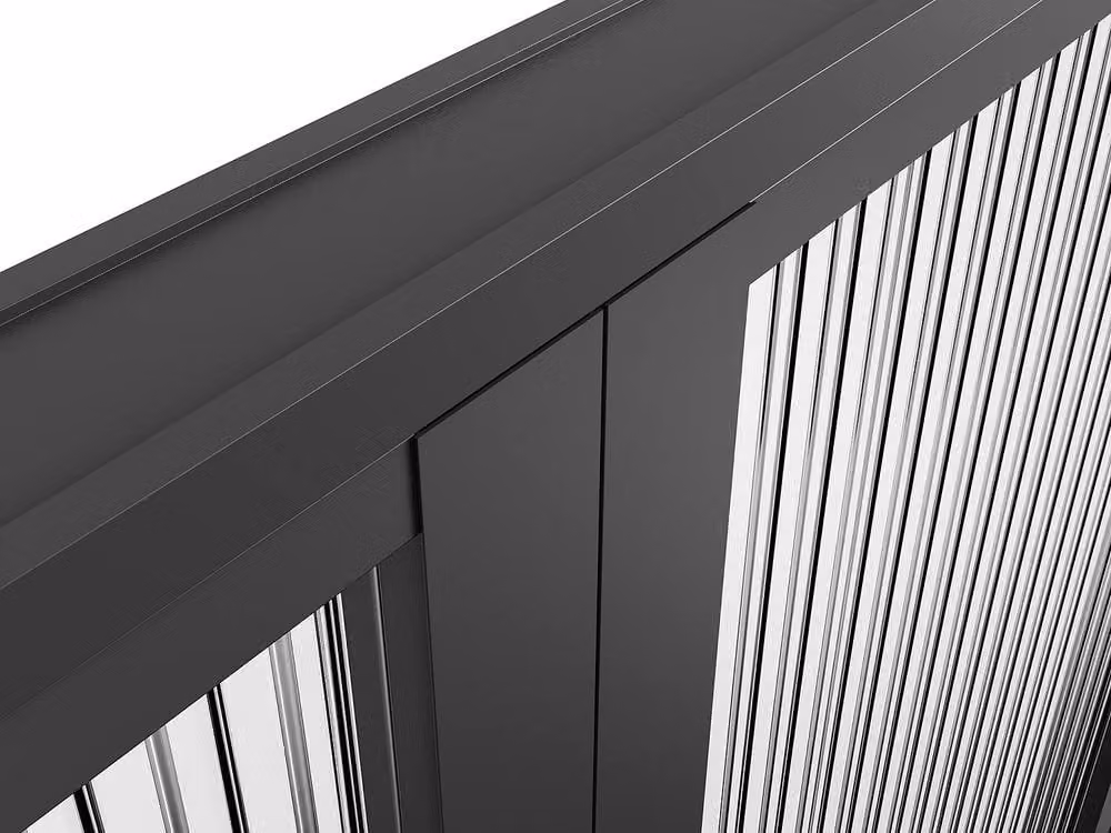 Loxton Reversible Double Swing Door Block in Black Aluminium and Textured Glass – 6