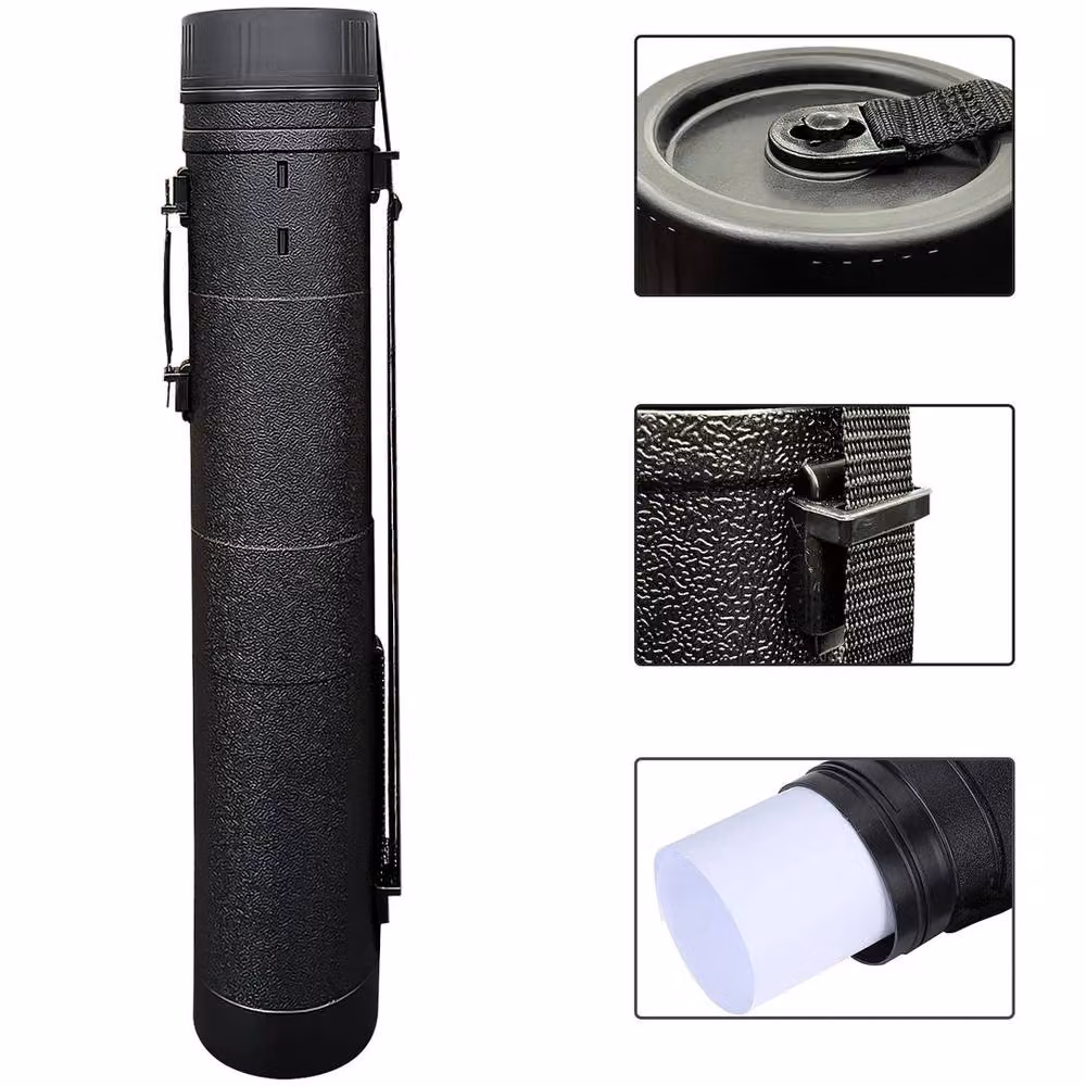 KORVIXA Medium Handle Portfolio Tube Storage Box in Black, W/D/H: 50 x 50 x 50 cm – 2