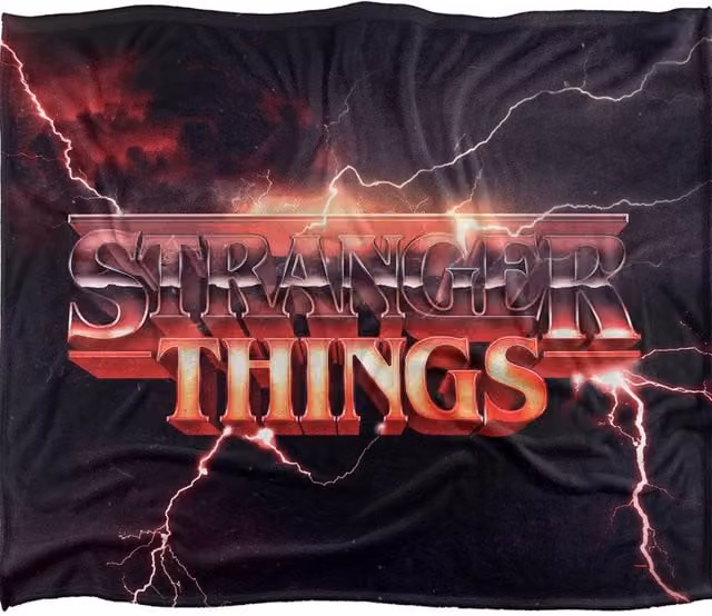Stranger Things Lightning Logo Super Soft Throw Blanket, Multicolour, W: 152 cm, D: 127 cm – 1