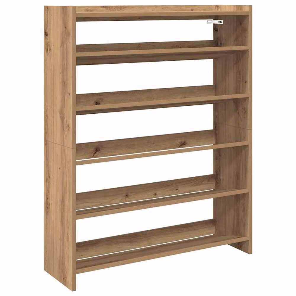 Berkfield Home Artisan Oak Shoe Rack in Brown, W/D/H: 80 x 25 x 100 cm – 2