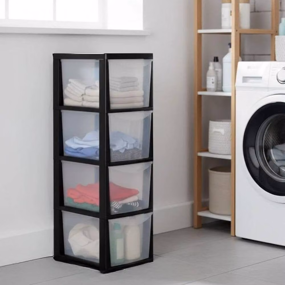 FORGEVIO Black and Transparent Plastic Organizer, Width: 50 cm – 4