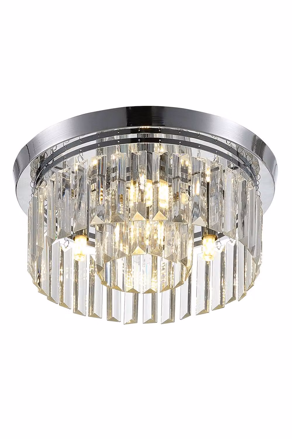 ExtraStar Modern Crystal Ceiling Light Fixture in Chrome and Silver – 3