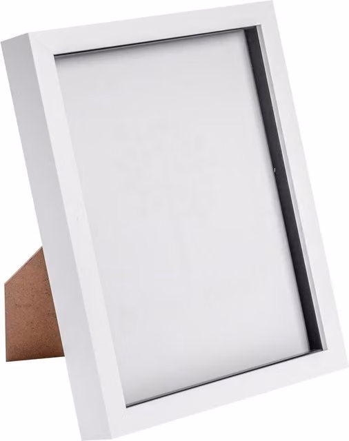 Nicola Spring Modern White Rectangular 3D Box Photo Frame, W/H: 20.32 x 25.4 cm