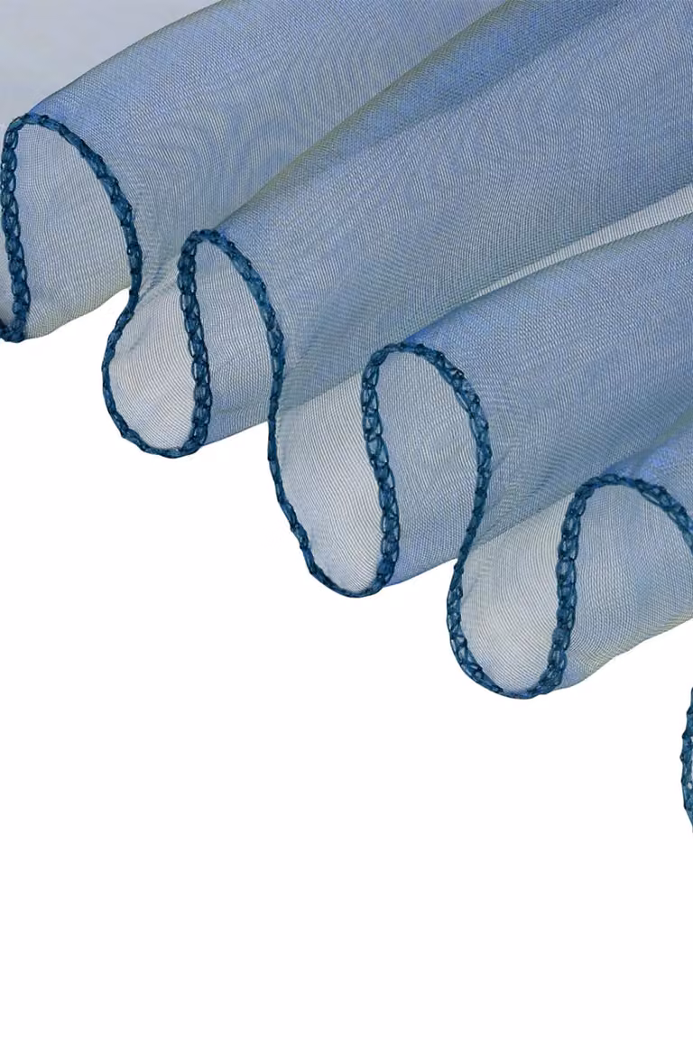 Neel Blue Organza Chair Sashes for Party Decoration, Blue