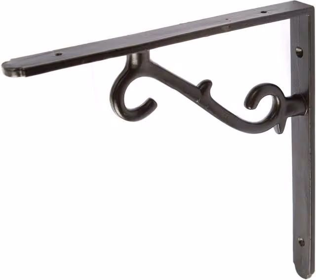 Hammer and Tongs Matt Black Iron Scroll Shelf Bracket, 20.5 cm