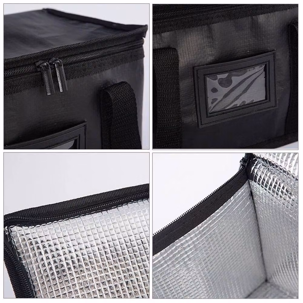 SPETLEK Large Insulated Food Delivery Bag, Black, 16L – 4