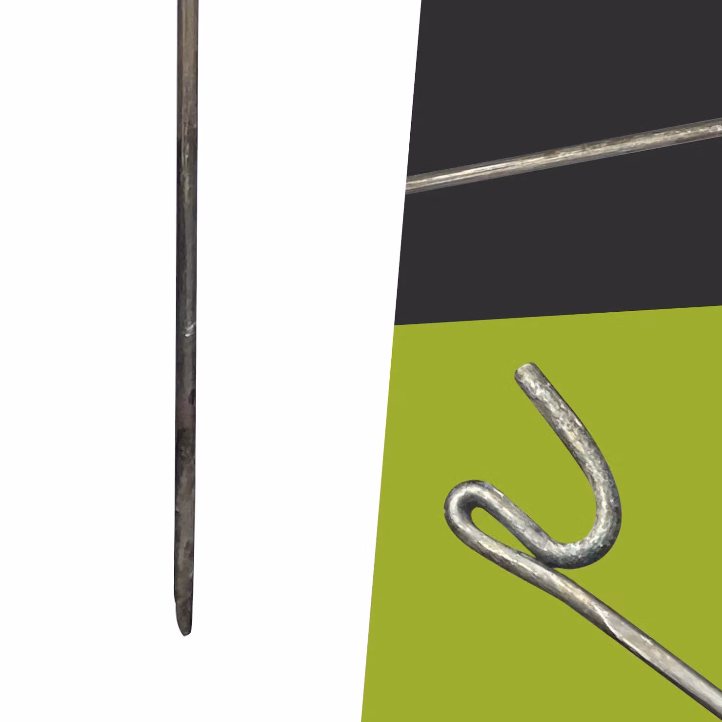Pegdev 70 Pack Premium Steel Fencing Pins in Silver, H 125 cm x D 1 cm – 2