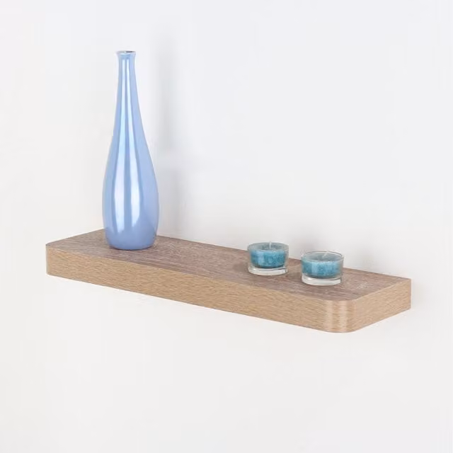 Core Products Ltd Trent Narrow Floating Shelf Kit, Brown Oak, Width: 80 cm