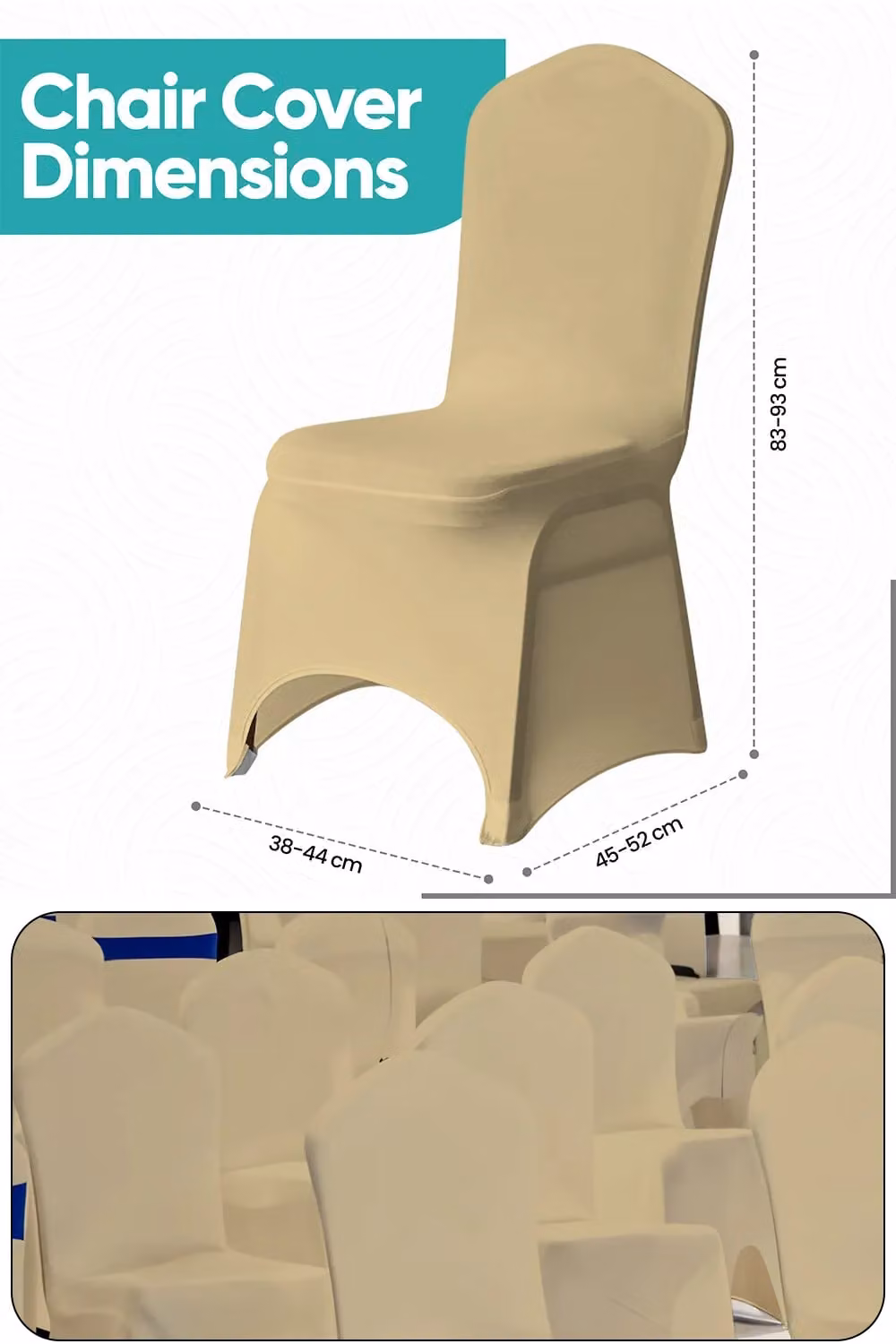 Neel Blue Spandex Arched Front Dining Chair Slipcovers in Bronze, Stretchable and Washable Fabric – 1