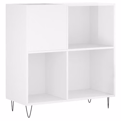 vidaXL Record Cabinet in High Gloss White, W/D/H: 84.5 x 38.0 x 89.0 cm – 1