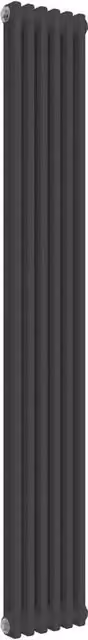 Bathroom Kingdom Colona Anthracite 2 Column Vertical Traditional Steel Radiator, Grey, H: 180 cm, W: 29 cm – 1