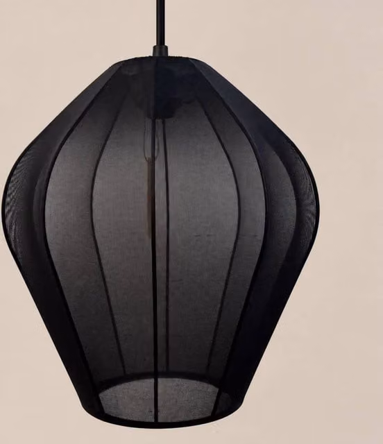 CGC Lighting Manon Black Fine Stretch Fabric Silhouette Lampshade, Diameter: 40 cm