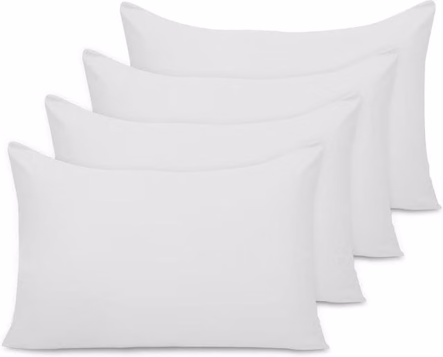 Grace Pack of 4 White Microfibre Pillow Cases with Envelope Closure