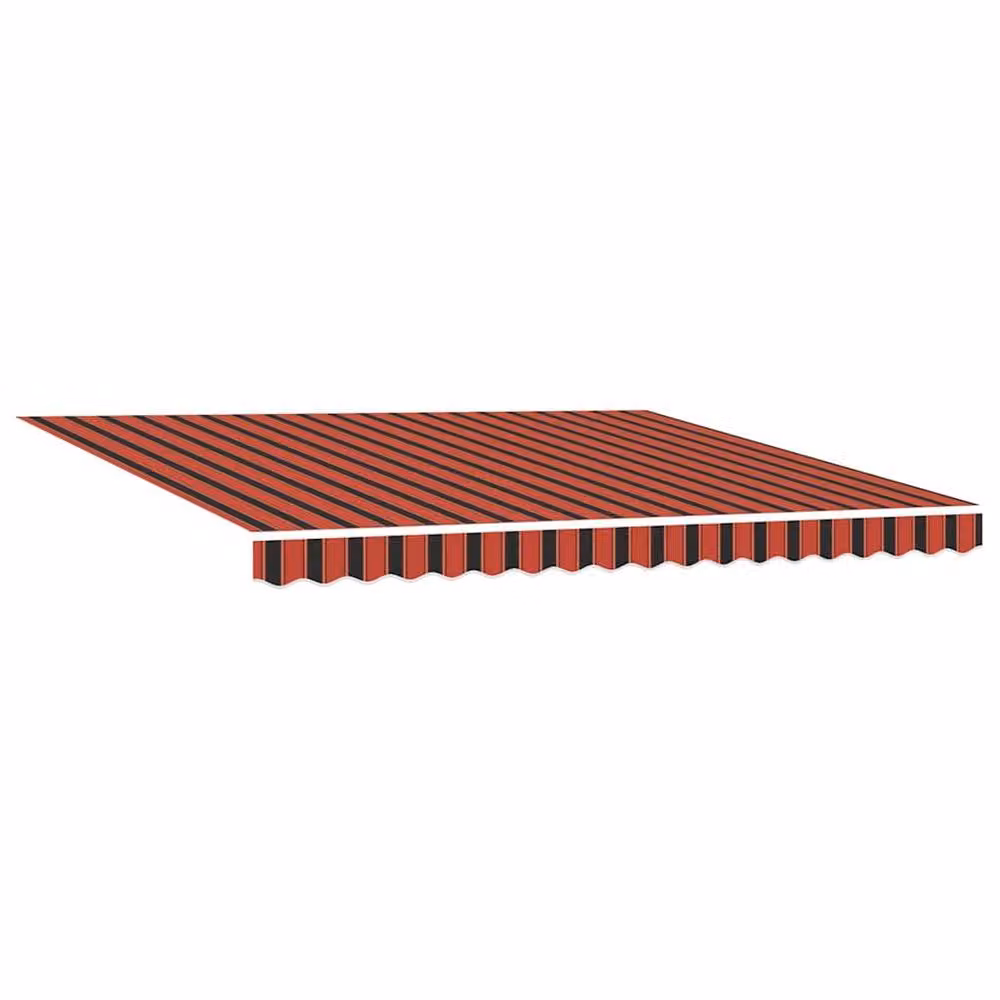 Berkfield Home Manual Retractable Wall-Mounted Awning with LED in Orange and Brown Striped Polyester, W: 400 cm, D: 350 cm – 5