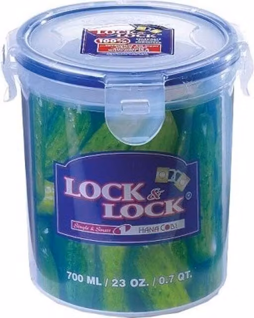 Lock & Lock Airtight Round Plastic Food Container, Blue, Leakproof and Stackable – 1