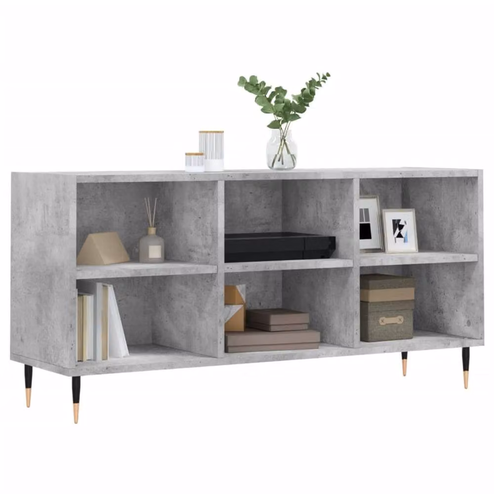 Berkfield Home Industrial TV Cabinet in Concrete Grey, W/D/H: 103.5 x 30 x 50 cm – 3