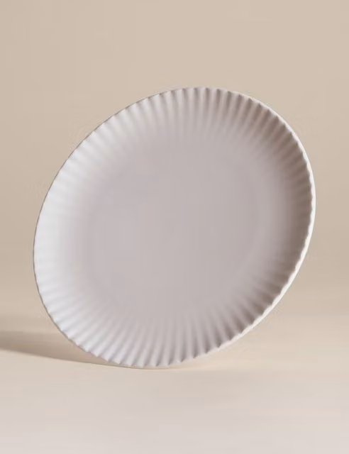 M&S Fluted Hampton White Porcelain and Bone China Side Plate