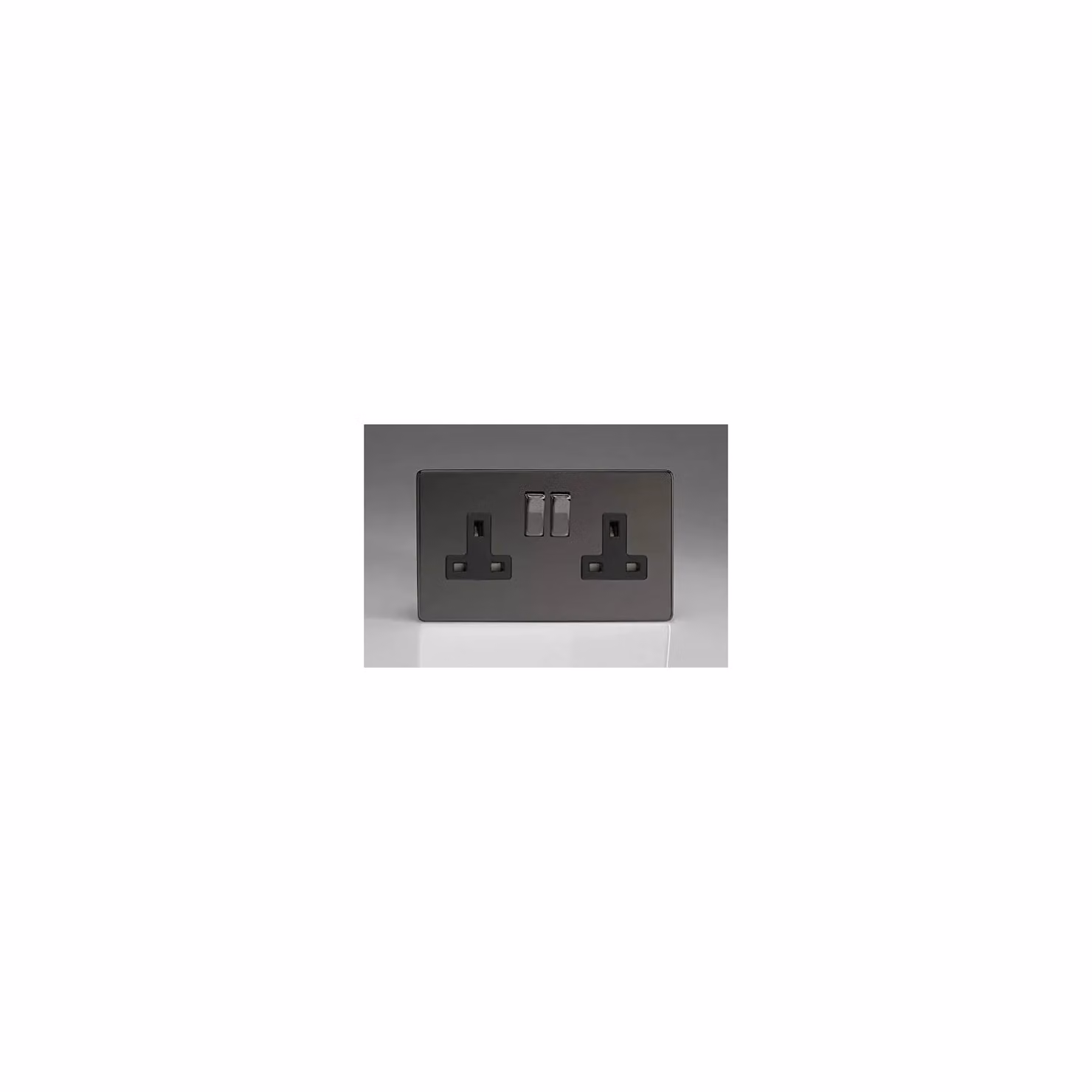Varilight 2-Gang Flush Socket in Black – 2
