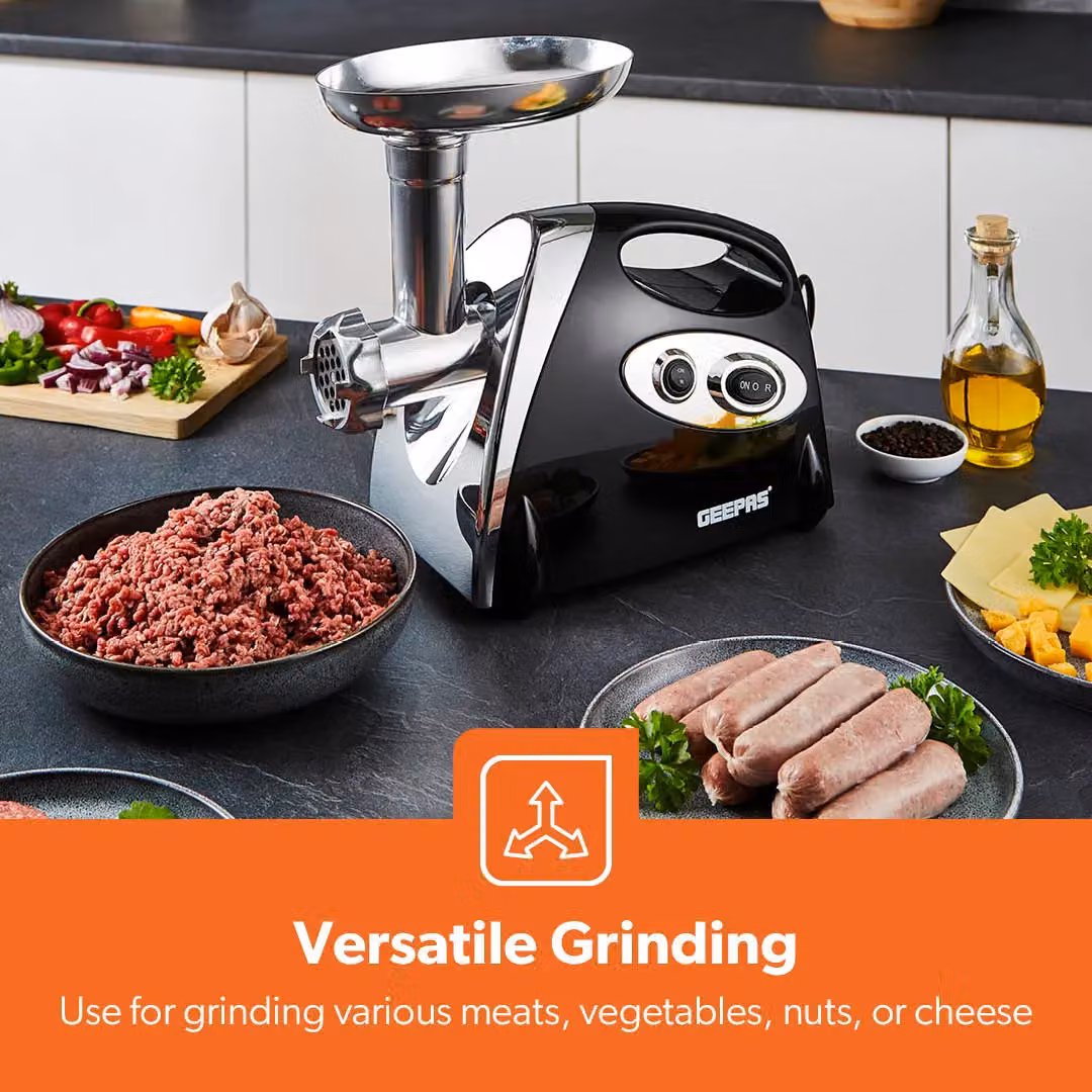 Geepas 1800W Electric Meat Grinder and Sausage Maker in Black – 6