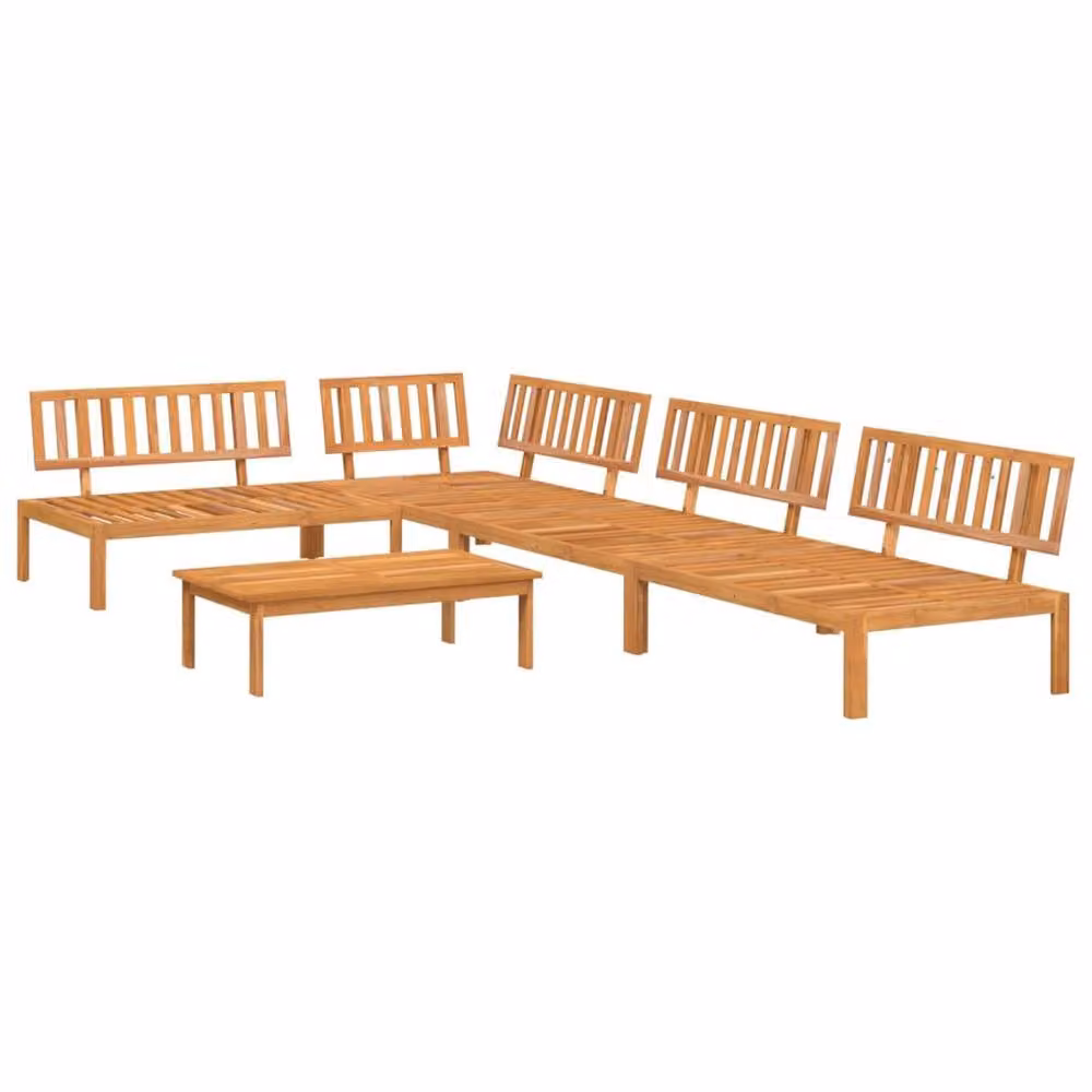 Berkfield Home Beautiful 5 Piece Garden Pallet Sofa Set in Brown Solid Acacia Wood – 2