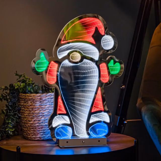 Samuel ALEXANDER 40cm Infinity Christmas Santa with Metal Base and Multi-Coloured LEDs – 1