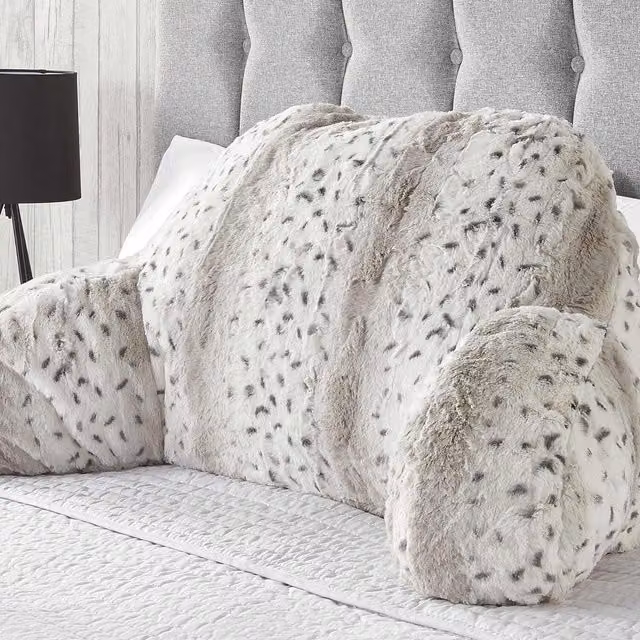 Huggleland Brown Leopard Lumbar Cushion Support Pillow for Back and Shoulder