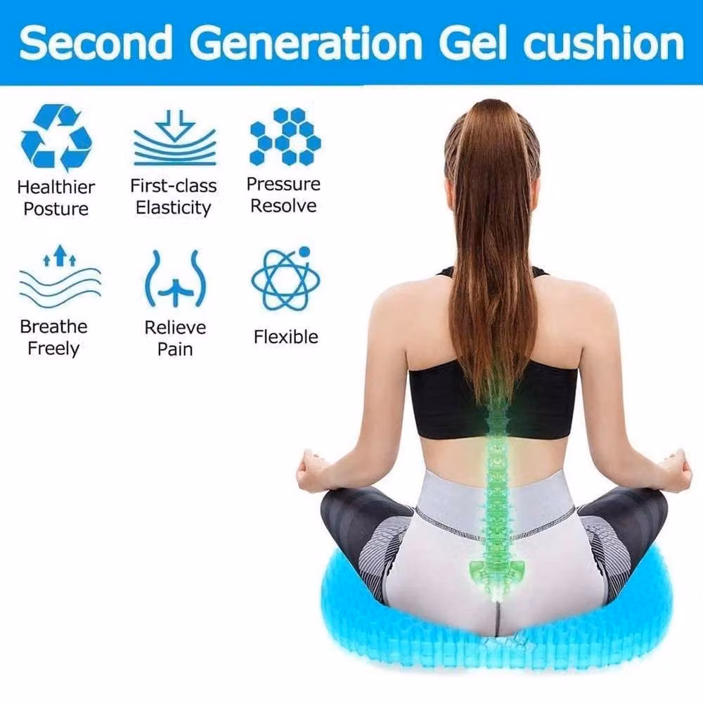 FLAVORA Cooling Honeycomb Breathable Gel Seat Cushion, Blue, W/D: 150 x 100 cm – 3