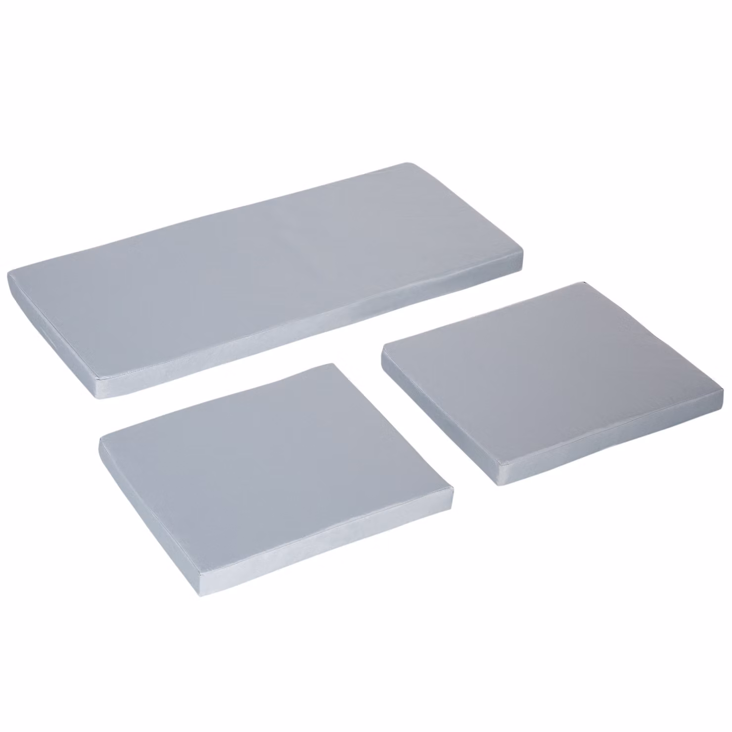 Outsunny 3 Piece Grey Polyester Outdoor Seat Cushions for Rattan Garden Furniture – 2
