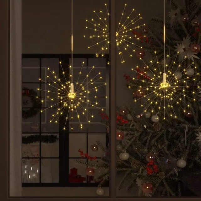 Berkfield Home Outdoor Christmas Firecracker Light, Warm White, 140 LEDs, Height: 20 cm