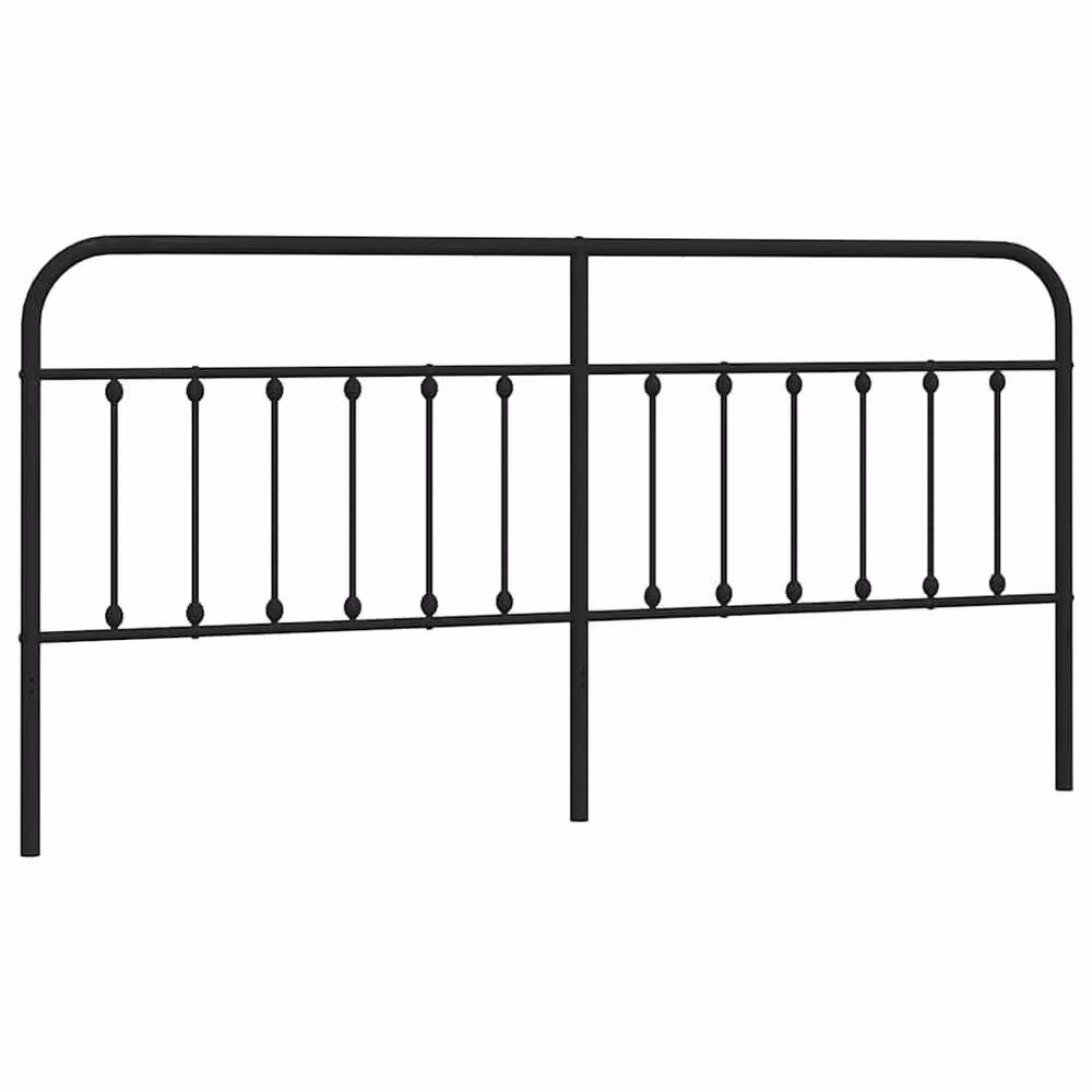 Berkfield Home Matt Black Metal Headboard W/D/H: 200 x 200 cm – 3