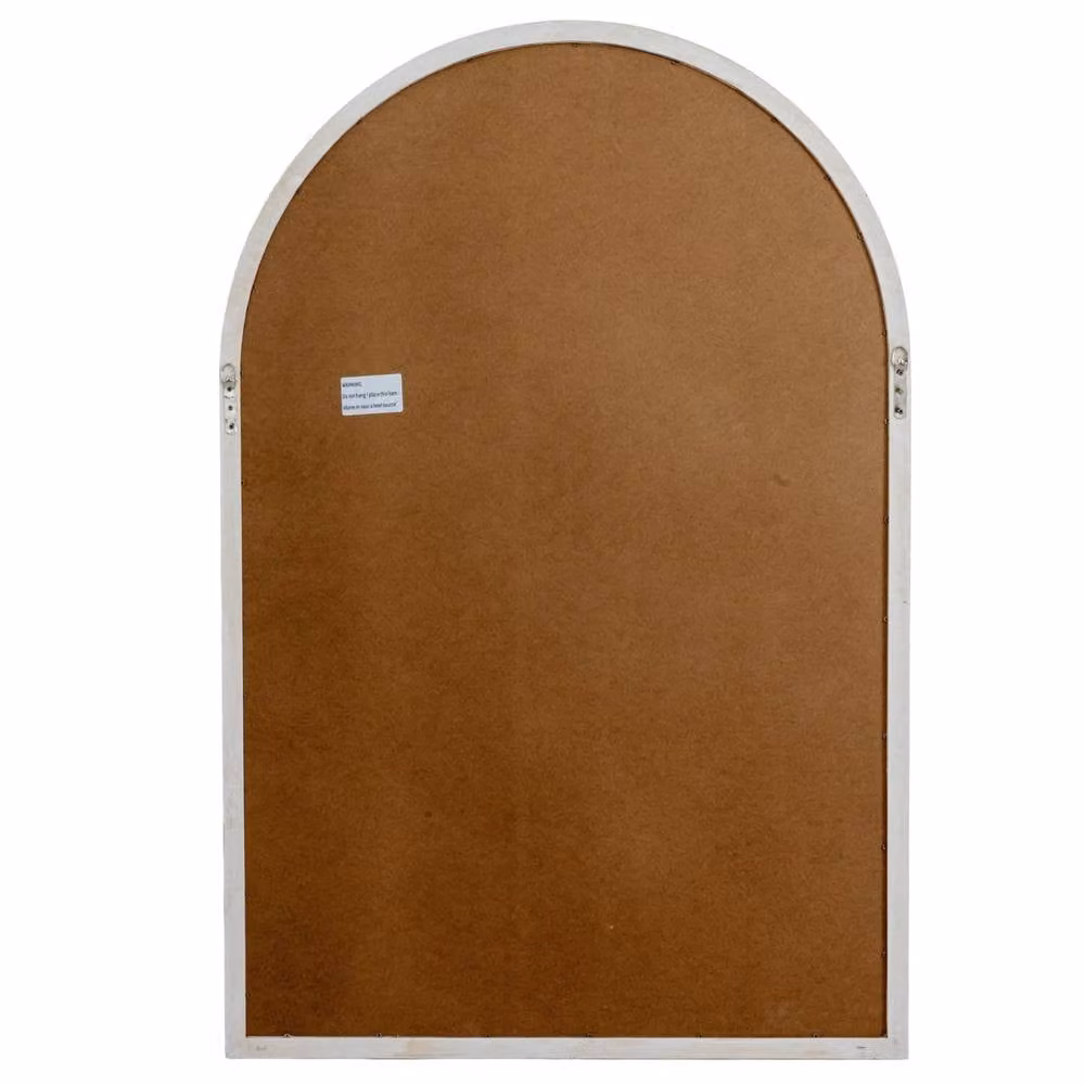 Wyld Haus Large Natural Arched Industrial Wooden Windowpane Wall Mirror in Brown – 4