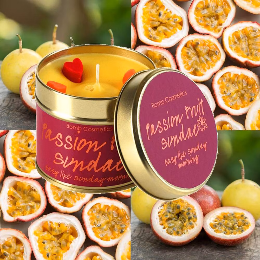 Bomb Cosmetics Passionfruit Sundae Scented Tin Candle, Purple, W: 7.7 cm, D: 7.7 cm, H: 6.7 cm – 4