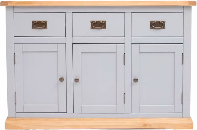 Cabinet Bits Bomporto Grey Waxed Pine 3 Door 3 Drawer Sideboard – 1