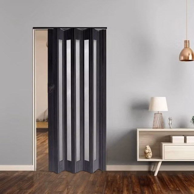 EONLION Black Sliding Door Room Divider Panel, W: 81 cm, H: 203 cm – 1