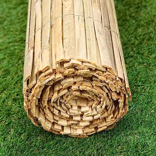 Best Artificial Brown Woven Bamboo Slat Fencing Screening Roll for Garden Privacy, W: 300 cm, H: 200 cm – 4