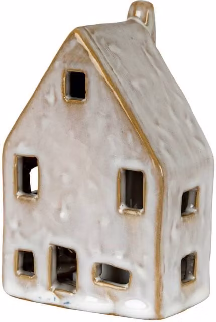 KDMD Nook White Ceramic House with LED Light for Winter Tabletop Decor – 1