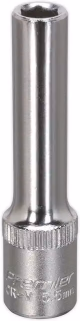 Loops 5.5mm Deep Drive Socket 1/4 inch Square Drive Chrome Vanadium in Silver – 1