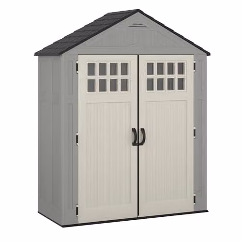 Rowlinson Suncast Everett Resin Shed in Grey, W190 x D84 x H236 cm