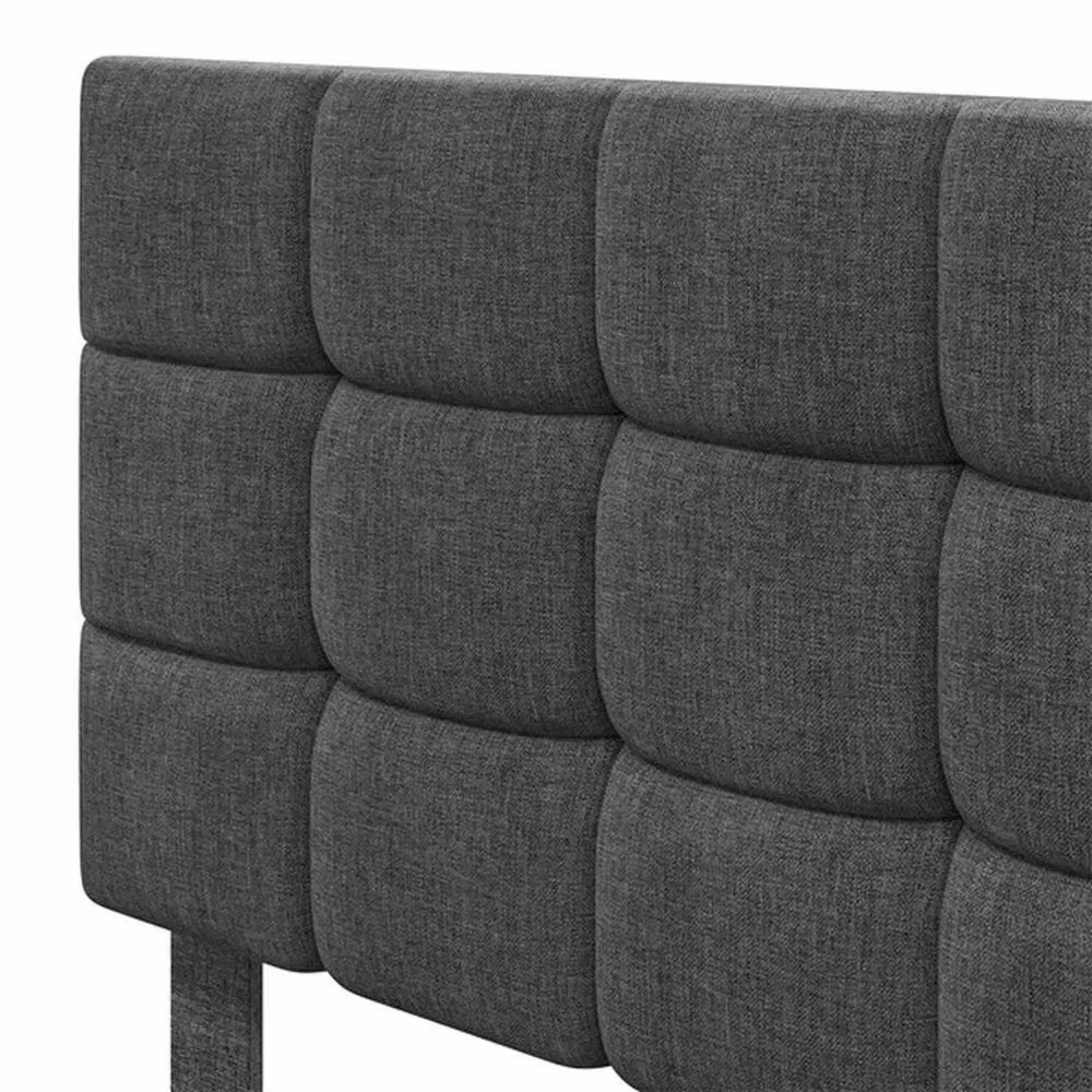 NESTLUNE King Upholstered Bed Frame in Grey, W: 150 cm, L: 200 cm – 3