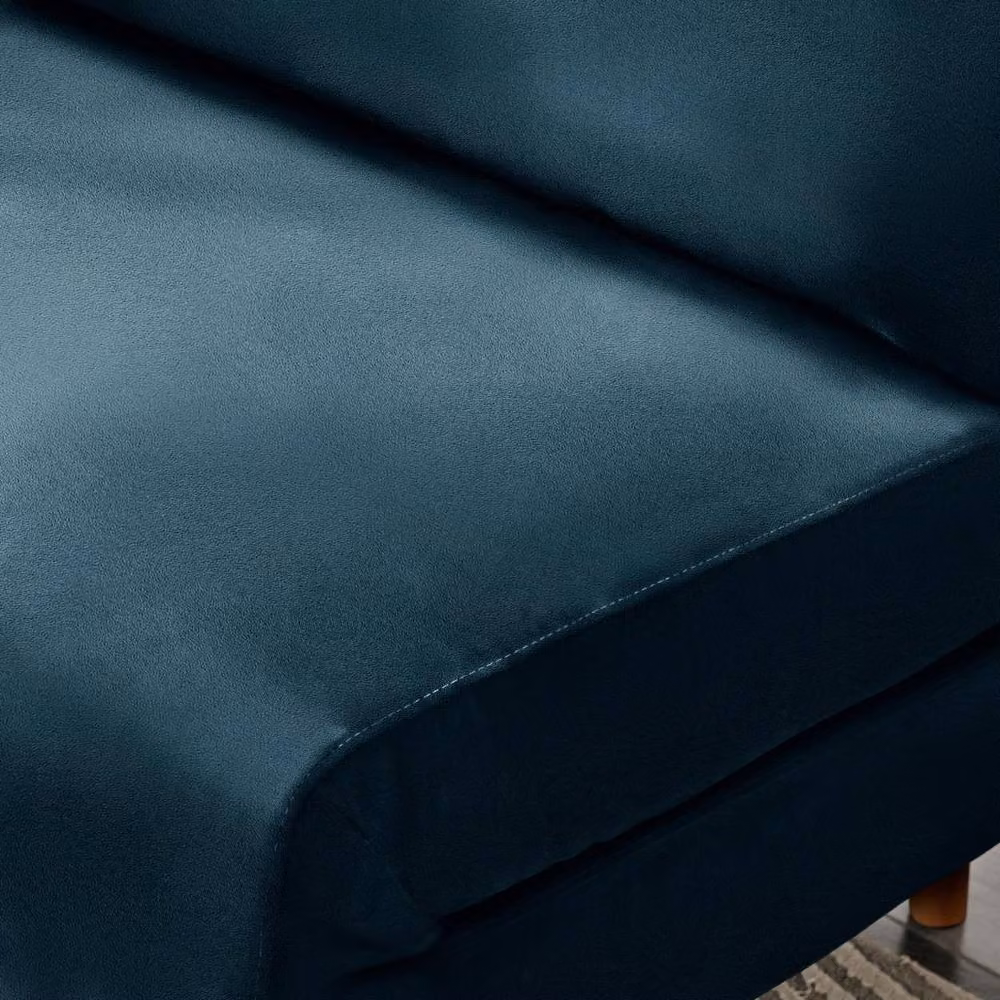 FurnitureboxUK Bobby Blue Velvet Single Folding Sofa Bed Chair – 3