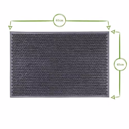 Nicola Spring Heavy Duty Rubber Door Mats, Pack of 2, Black, W: 60 cm, D: 40 cm, H: 1 cm – 5