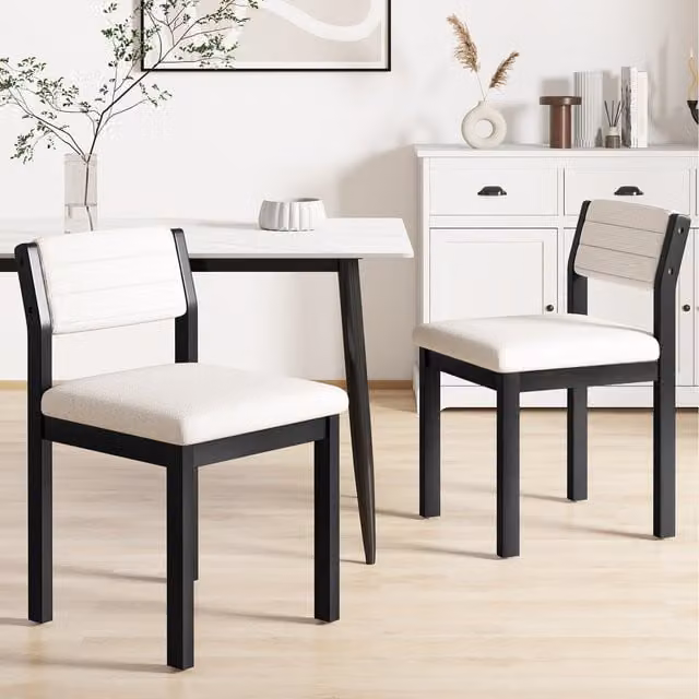 Costway Set of 2 White Imitation Lamb Fleece Home Chairs for Living or Dining Rooms