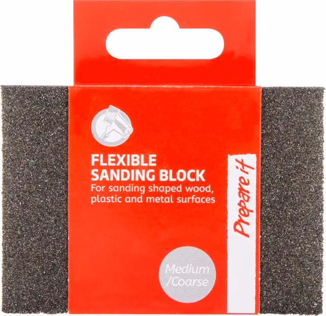 Flexible Sanding Block Medium and Coarse in Black